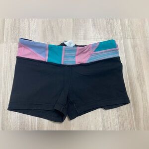 Ivivva Black Shorts with Pink and Teal Waistband